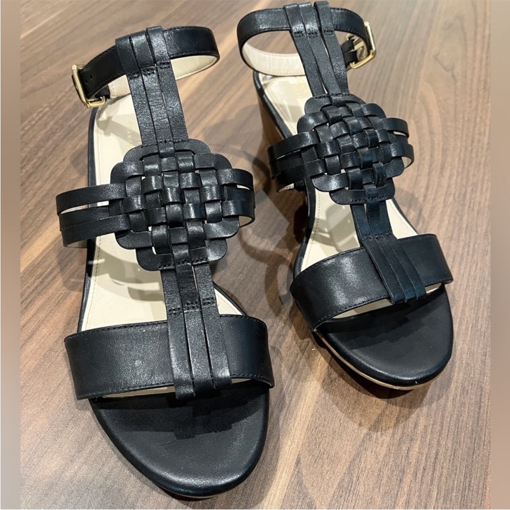 Cole Haan Womens Findra Woven Slide Wedge Sandal